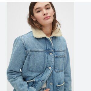 Gap Sherpa Lined Denim Jacket Large